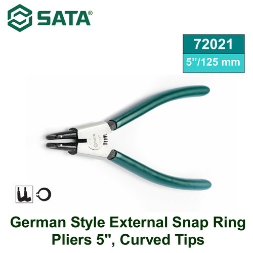 [72021] Tang Snap Ring 5" (125 mm) 72021 Germany Snap Ring Pliers External Open Curved  Sata Tools