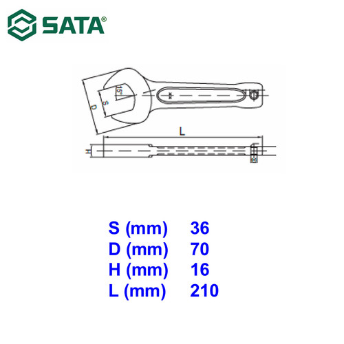 [48607] Kunci Pas Slugging Ujung Terbuka 36 mm 48607 Open End Slugging Wrench Sata Tools