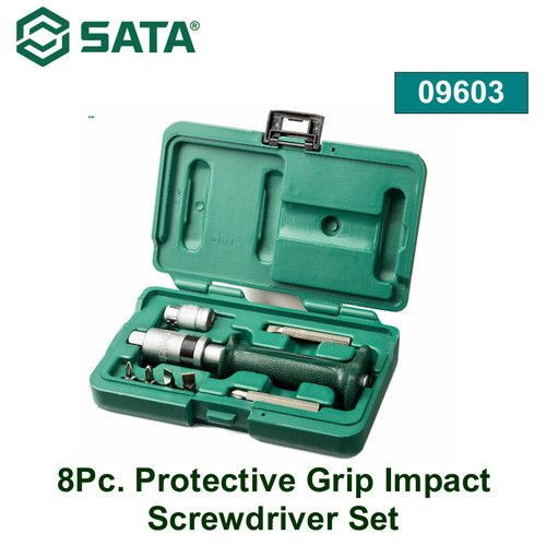 [9603] Pelindung Pegangan Obeng Dampak 09603 8 Pcs Protective Grip Impact Screwdriver Set Sata Tools