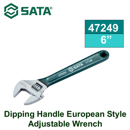 [47249] Kunci Inggris Handle Karet 47249 6" EU Style Adj. Wrench Sata Tools