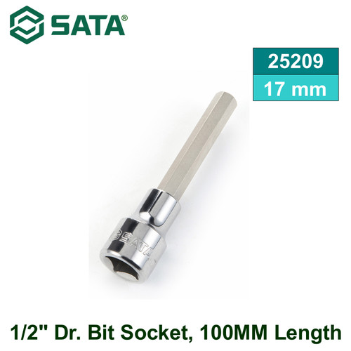 [25209] Mata Sok Bit Hex 1/2" Dr. 17 mm Panjang 100 mm 25209 Bit Socket Sata
