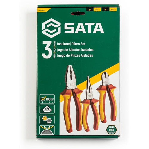 [9261] TANG INSULATED SET LISTRIK VDE 09261 - 3 PCS INSULATED PLIERS SET SATA TOOLS