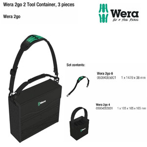 Tas Perkakas Wera 05004351001 2go 2 Tool Container, 3 Piece, 1 Piece