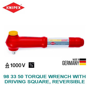 [983350] Gagang Sok VDE 1/2" 98 33 50 KNIPEX Torque Wrench Dr. Sq. Reversible