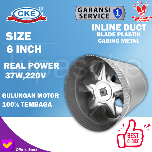 [EZM.0101466] 6" Inch Inline Fan/Inline Duct Fan/Booster Fan/Exhaust Fan (High Flow)