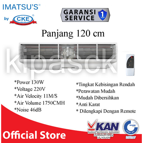 [EZM.0101844] Air Curtain Imatsu 120 cm/ 1.2 M Air Door Tirai Udara Dengan Remote