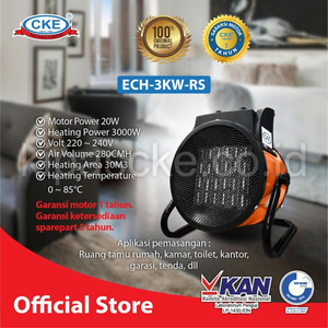 [EZM.0100902] AIR HEATER CKE ECH-3KW-RS 220-240V PEMANAS RUANGAN