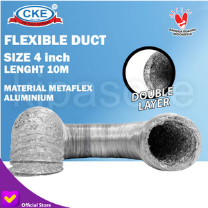 [EZM.0100750] Aluminium Selang Flexible Ducting 4" Inch Double Layer 10 Meter