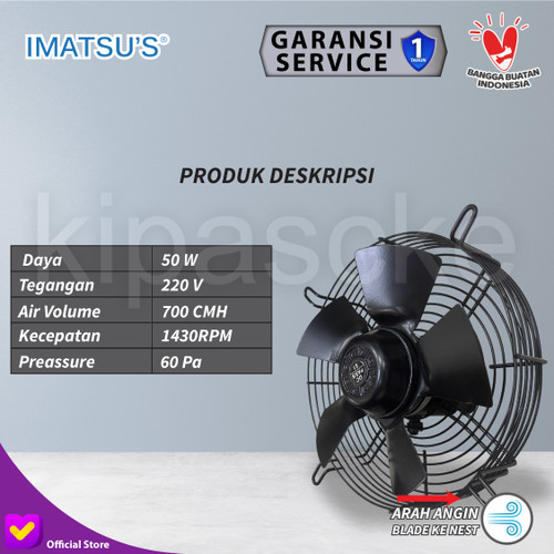 [EZM.0100132] Axial Fan 10 Inch Fan Condensor Kipas Chiller Condenser 10" 220V Cooling Fan