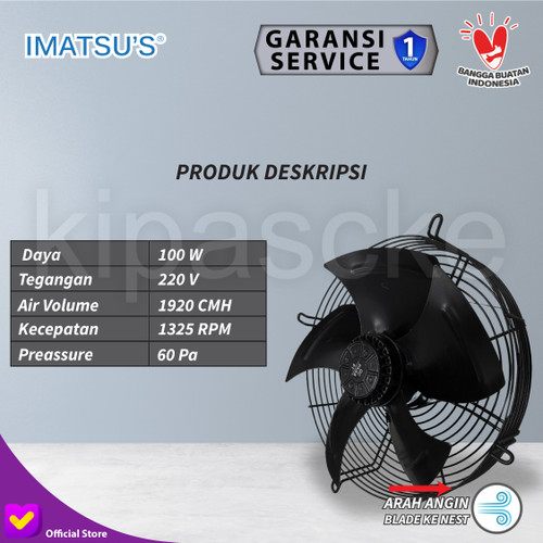 [EZM.0100131] Axial Fan 12 Inch Fan Condensor Kipas Chiller Condenser 12" 220V Cooling Fan