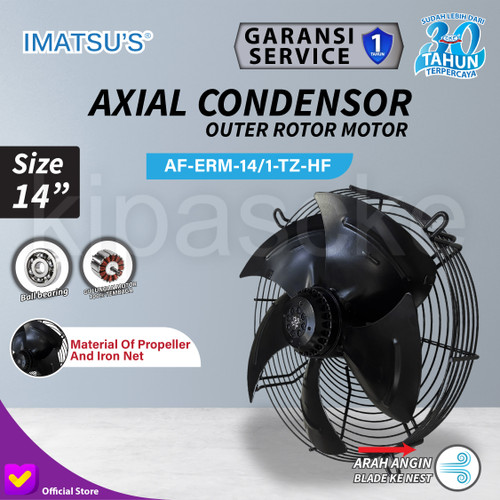 [EZM.0100130] Axial Fan 14 Inch Fan Condensor Kipas Chiller Condenser 14" 220V Cooling Fan