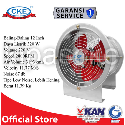 [EZM.0101985] Axial Fan CKE AFD-STD-FAC-30Y-2-GS 12 Inch Drum Axial Blower Gedung