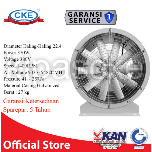 [EZM.0100797] Axial Fan Direct 22.4 Inch 380V 3 Phase 1400 RPM CKE Blower Industri