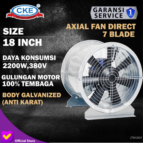 [EZM.0100690] Axial Fan Direct Drive 18" 2.2KW/3PHASE/2800RPM CKE Galvanis Blower