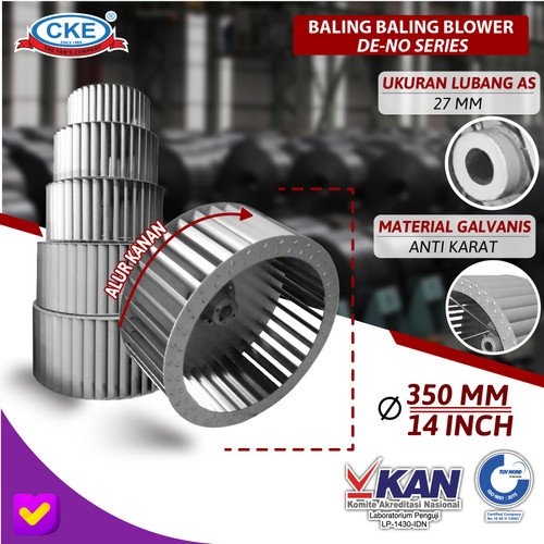 [EZM.0100531] Baling Blade Centrifugal Blower 14" (35X35X15) Lubang AS 27mm (kanan)
