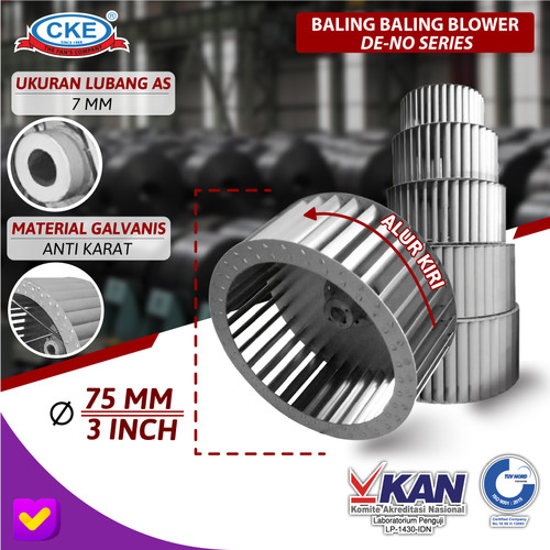 [EZM.0101597] Blade Blower 3 Inch Baling Centrifugal Blower 3" DE-075 Kiri Galvanis
