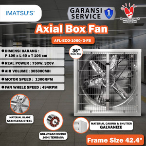 [EZM.0100351] Blower Exhaust Box Fan Kandang Ayam 38 Inch 380V 3 Phase Kipas Gudang