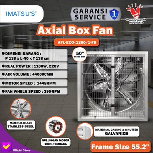 [EZM.0100355] Blower Exhaust Box Fan Kandang Ayam 50 Inch 220V 1 Phase Kipas Gudang