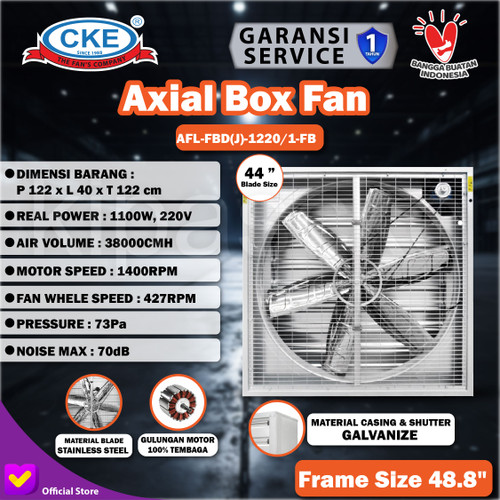 [EZM.0100587] BLOWER EXHAUST FAN GUDANG INDUSTRI DAN KANDANG AYAM 44" 1 PHASE 220V
