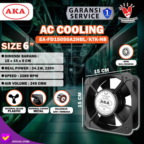 [EZM.0101415] Blower Fan / Cooling Fan 6" Inch 15 CM Kotak Ball Bearing Cooling Fort