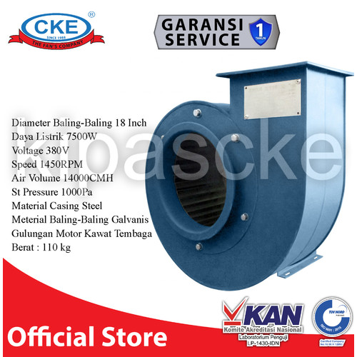 [EZM.0101040] Blower Fan Keong Hisap Udara/Centrifugal 18 Inch Kipas Blower
