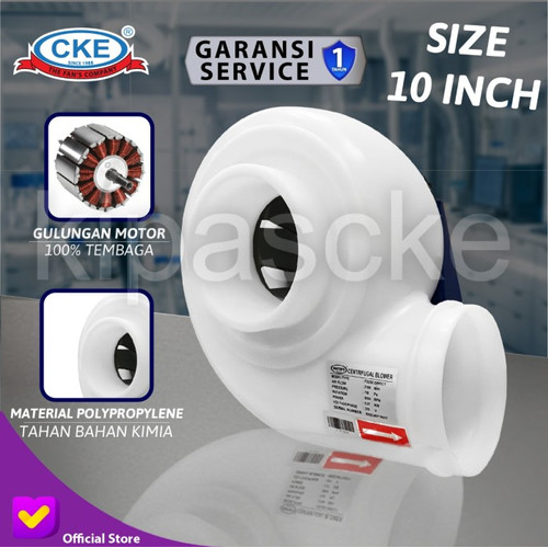 [EZM.0100458] Blower Lemari Asam / Centrifugal Fan PP Plastik 250 10" 220V Fume Hood