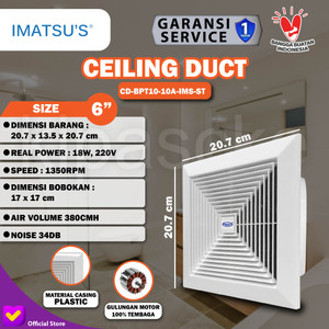 [EZM.0101588] Ceiling Exaust Fan Plafon 6 Inch Exhaust Ducting Hemat Listrik