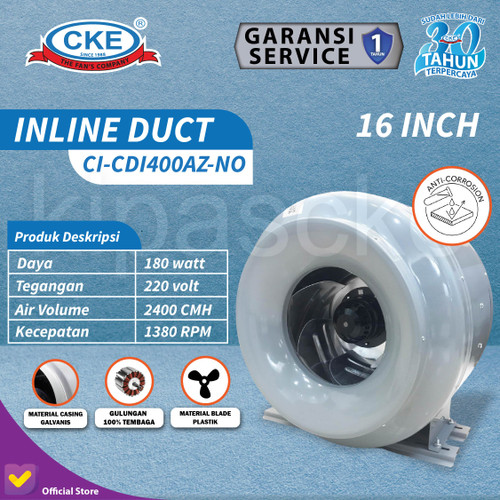 [EZM.0100156] Centrifugal Inline Duct Fan 16 Inch Blower Inline Duct Booster Fan 16"