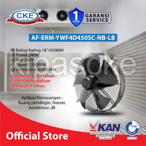 [EZM.0102033] CKE Axial Fan AF-ERM-YWF4D450SC-NB-LB 18 Inch Drum Axial Blower Gedung