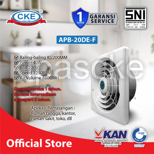 [EZM.0102029] CKE Ceiling Exhaust APB-20DE-F 8 Inch Ceiling Duct Exhaust Plafon