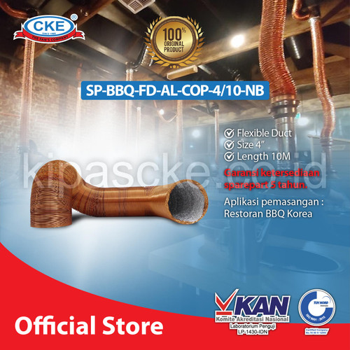 [EZM.0100846] CKE Flexible Duct BBQ SP-BBQ-FD-AL-COP-4/10-NB 4 Inch 10M