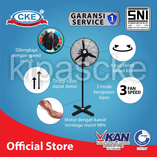 [EZM.0101086] CKE Stand Fan SF-D30-GS 30 Inch Kipas Angin Berdiri
