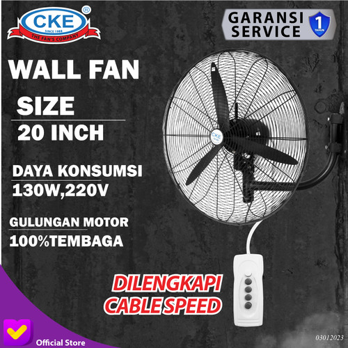 [EZM.0101936] CKE Wall Fan GS 20 Inch Kipas Angin Dinding Tembok Rumah Sejuk Dingin