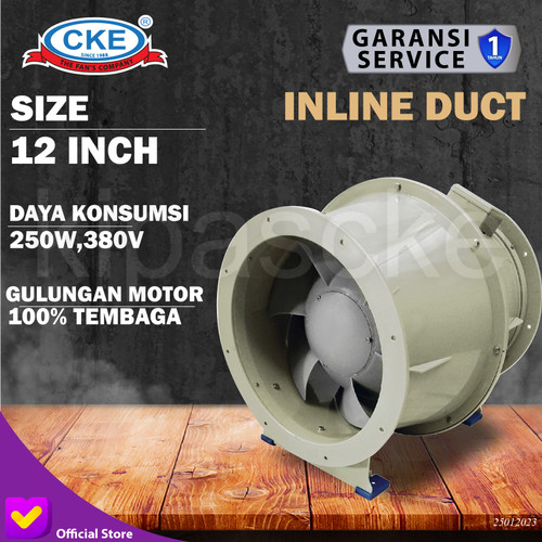 [EZM.0101496] Compact Axial Flow Ventiating Fan 12" Inline Duct Blower Hisap