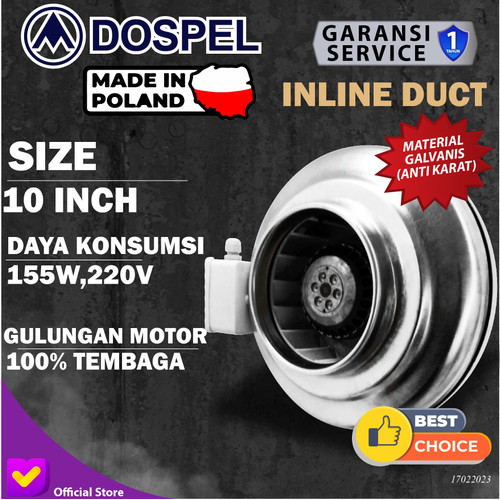[EZM.0101207] Dospel Duct Inline CI-WK250-DP-MES 10Inch Inline Fan Duct Blower Hisap