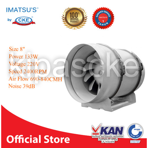 [EZM.0100865] Duct Inline CDI-200P-CY 8 Inch Inline Fan Duct Blower Hisap