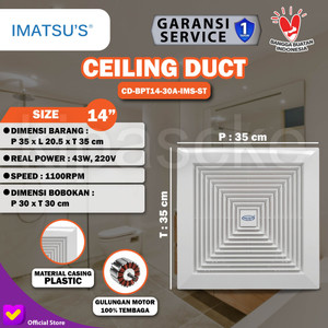 [EZM.0101592] Ducting Exhaust Fan Plafon Kipas Hisap 14 Inch Ceiling Exhaust