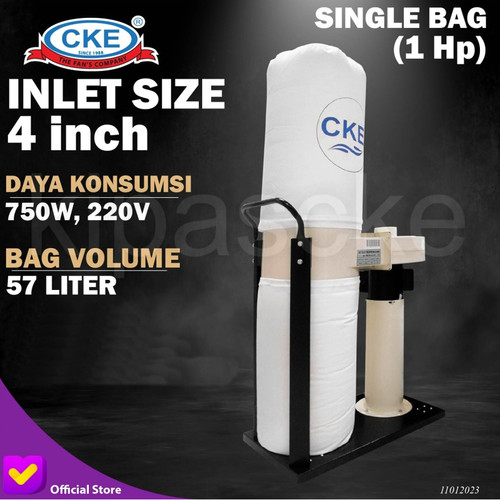[EZM.0101676] Dust Collector 1 HP (Single Bag) - Penghisap Debu Dinamo 1 HP 220V