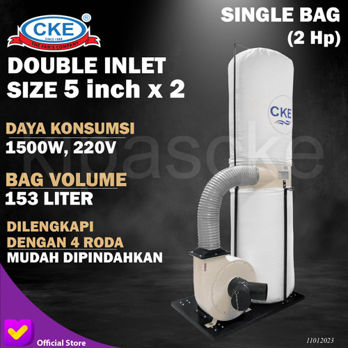 [EZM.0100791] Dust Collector 2 HP Single Bag 220V Penghisap Debu Dinamo 2 HP 220V