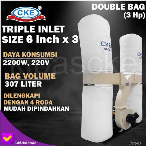 [EZM.0101827] Dust Collector CKE DC-FM300S-JYI Alat Penghisap Debu Serpihan Kayu