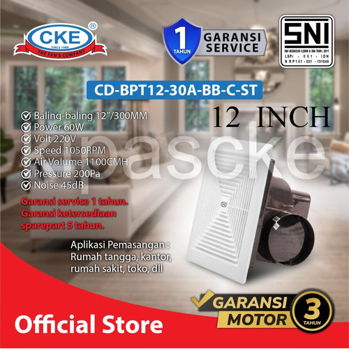 [EZM.0100569] Exhaust Fan 12 Inch Hexos Plafon Ducting Penghisap udara Heksos Plafon