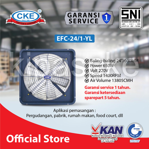 [EZM.0101019] Exhaust Fan CKE EFC 24 Inch 220V Exhaust Dinding Eksos Blower Gedung