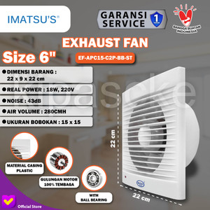 [EZM.0100629] Exhaust Fan Dinding 6 Inch Exhaust Toilet Kamar Exhaust Tidak Berisik