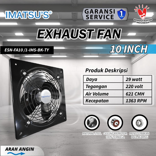 [EZM.0100063] Exhaust Fan Dinding Standard 10 Inch Kipas Hexos Hisap Tembok Wall Exhaust Fan 10" Inch