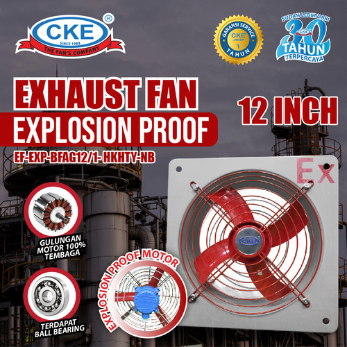 [EZM.0100042] Exhaust Fan Explosion Proof 12 Inch 220V Kipas Blower Hexos Industri 12" Inch Motor Exd II BT4 Anti Ledak