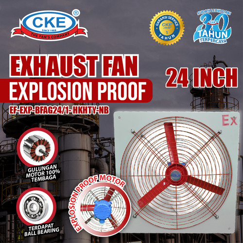 [EZM.0100041] Exhaust Fan Explosion Proof 24 Inch 380V Kipas Blower Hexos Industri 24" Inch Motor Exd II BT4 Anti Ledak