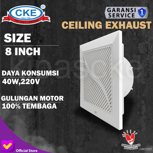 [EZM.0101359] Exhaust Fan Hexos Plafon 8 Inch Ceiling Exhaust Kipas Angin Hisap Plafon 8" Langit Langit Dak