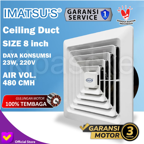 [EZM.0101455] Exhaust Fan Plafon 8" Ceiling Exhaust/Hexos/Heksos Plafon Dak Cerobong