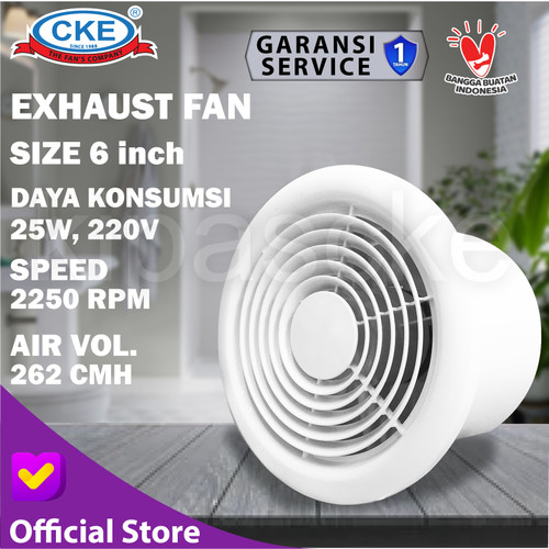 [EZM.0100359] Exhaust Fan Plafon Ceiling 6 Inch Kipas Exhaust Toilet Round / Bulat