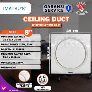 [EZM.0102096] Exhaust Fan Imatsu BPT10-12Y With Ball Bearing 8 Inch Rumah Eksos